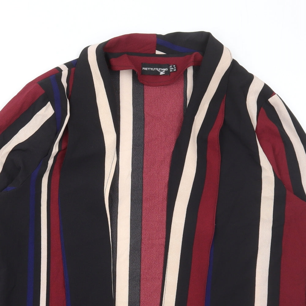 PRETTYLITTLETHING Womens Multicoloured Striped Jacket Size 12