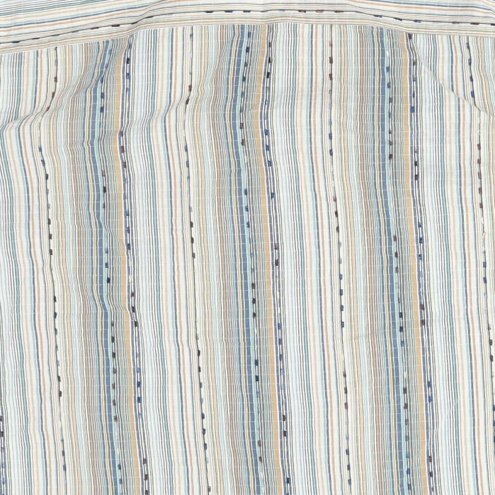 Alfred Dunner Womens Multicoloured Striped Cotton Basic Button-Up Size 14 V-Neck