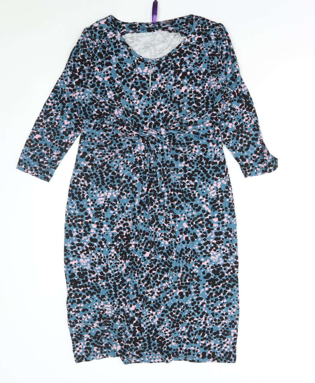 Serephina Womens Multicoloured Animal Print Viscose A-Line Size 10 Round Neck Pullover