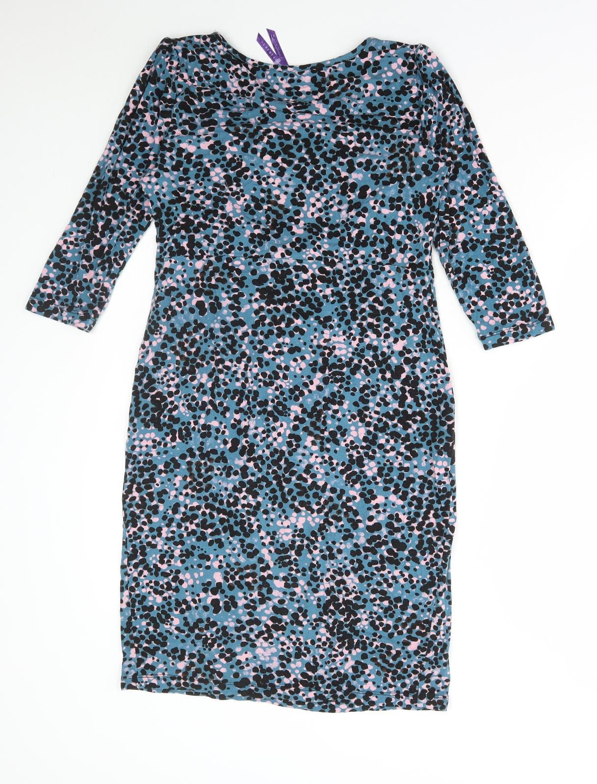 Serephina Womens Multicoloured Animal Print Viscose A-Line Size 10 Round Neck Pullover