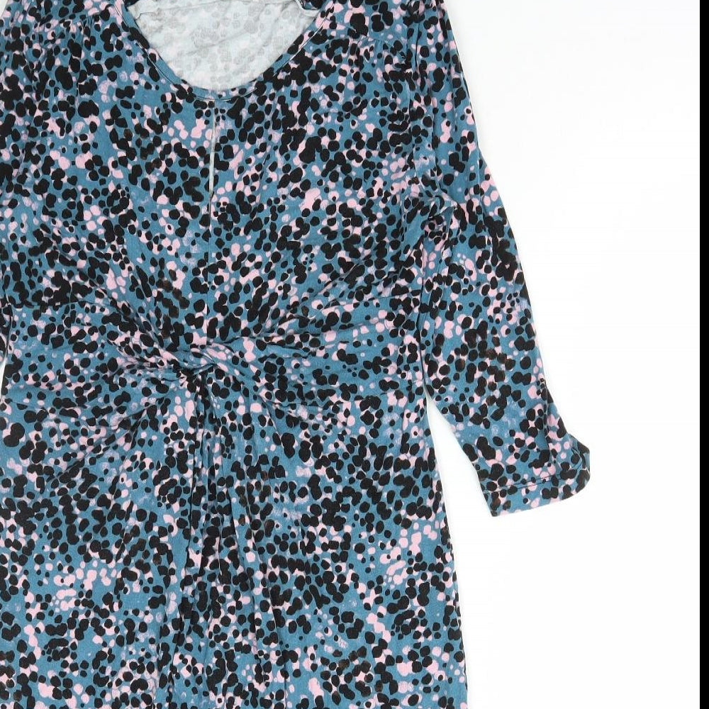 Serephina Womens Multicoloured Animal Print Viscose A-Line Size 10 Round Neck Pullover