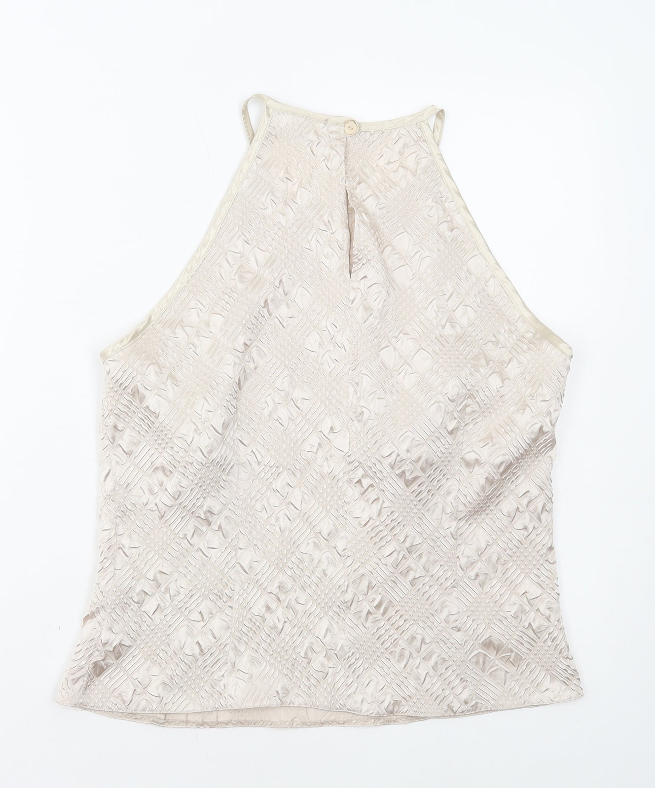 Wallis Womens Beige Polyester Basic Tank Round Neck - Textured