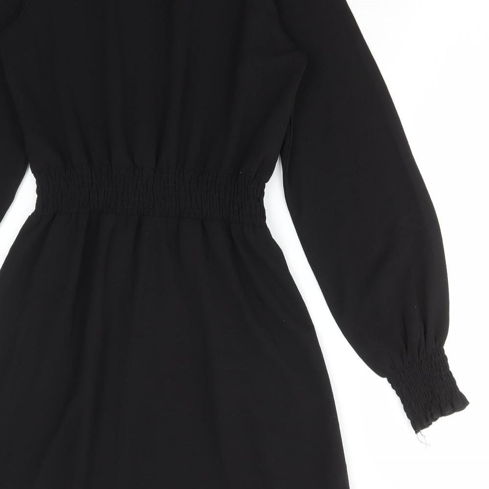 New Look Womens Black Polyester A-Line Size 8 High Neck Pullover