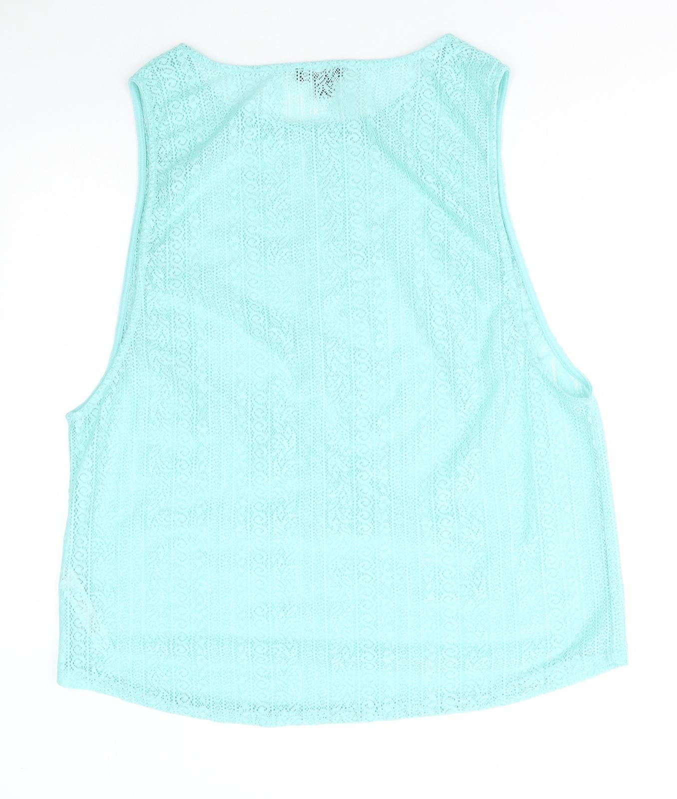 Primark Womens Blue Polyester Basic Tank Size L Boat Neck
