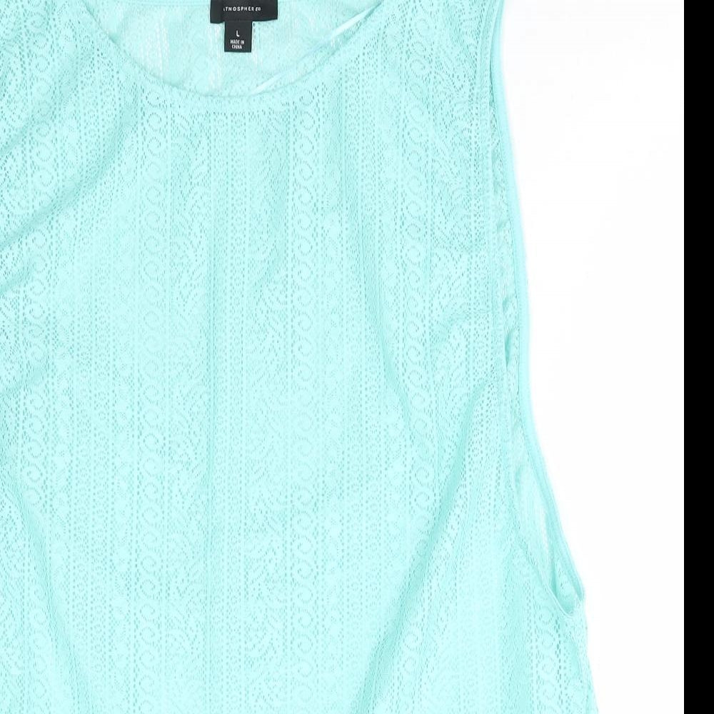 Primark Womens Blue Polyester Basic Tank Size L Boat Neck