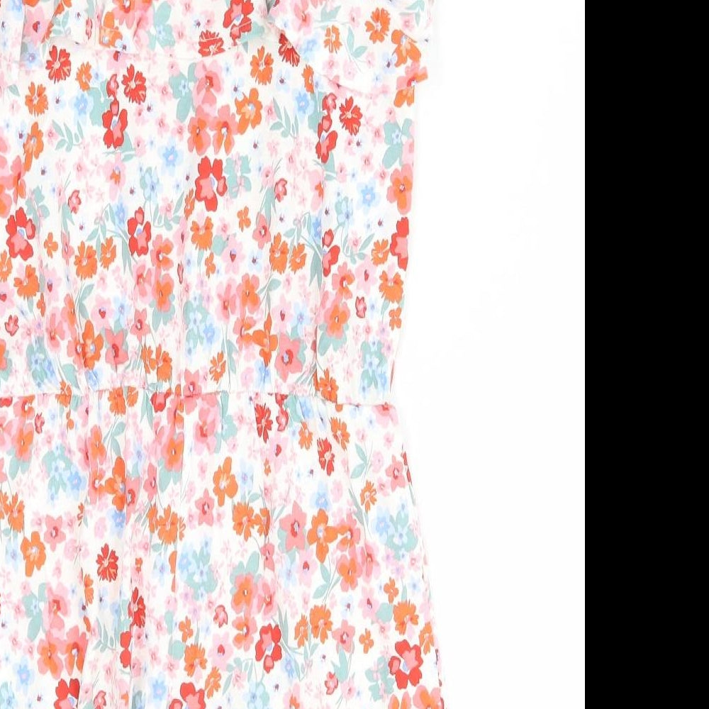 TU Girls Multicoloured Floral Cotton Playsuit One-Piece Size 10 Years Pullover