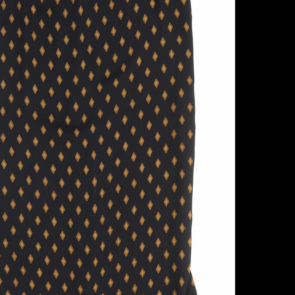 H&M Womens Black Geometric Polyester Tunic Tank Size 12 V-Neck
