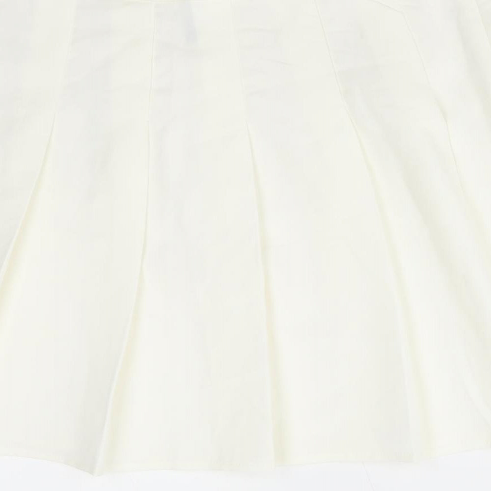 SheIn Womens White Polyester Pleated Skirt Size XL Zip