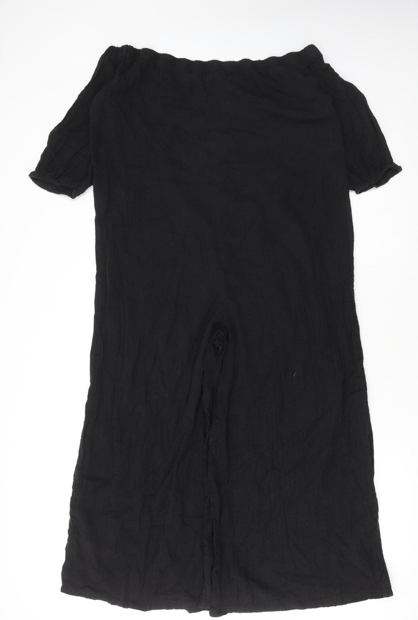 ASOS Womens Black Cotton Jumpsuit One-Piece Size 14 L23 in Pullover