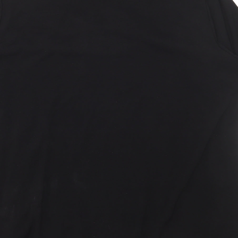 Bonmarché Womens Black Geometric Polyester Basic T-Shirt Size 20 Round Neck