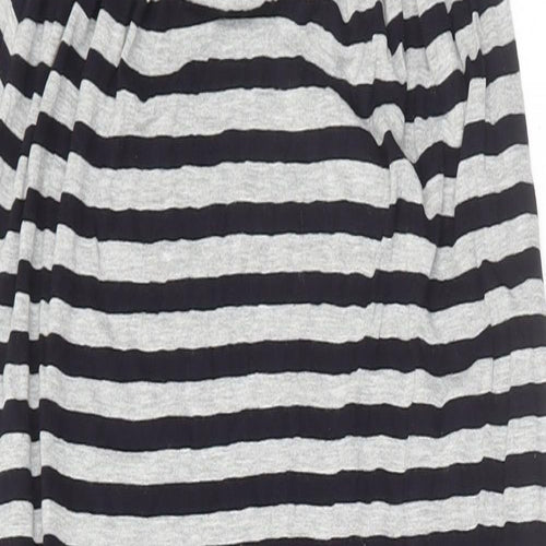 The White Company Womens Grey Striped Viscose Maxi Size XS V-Neck Pullover