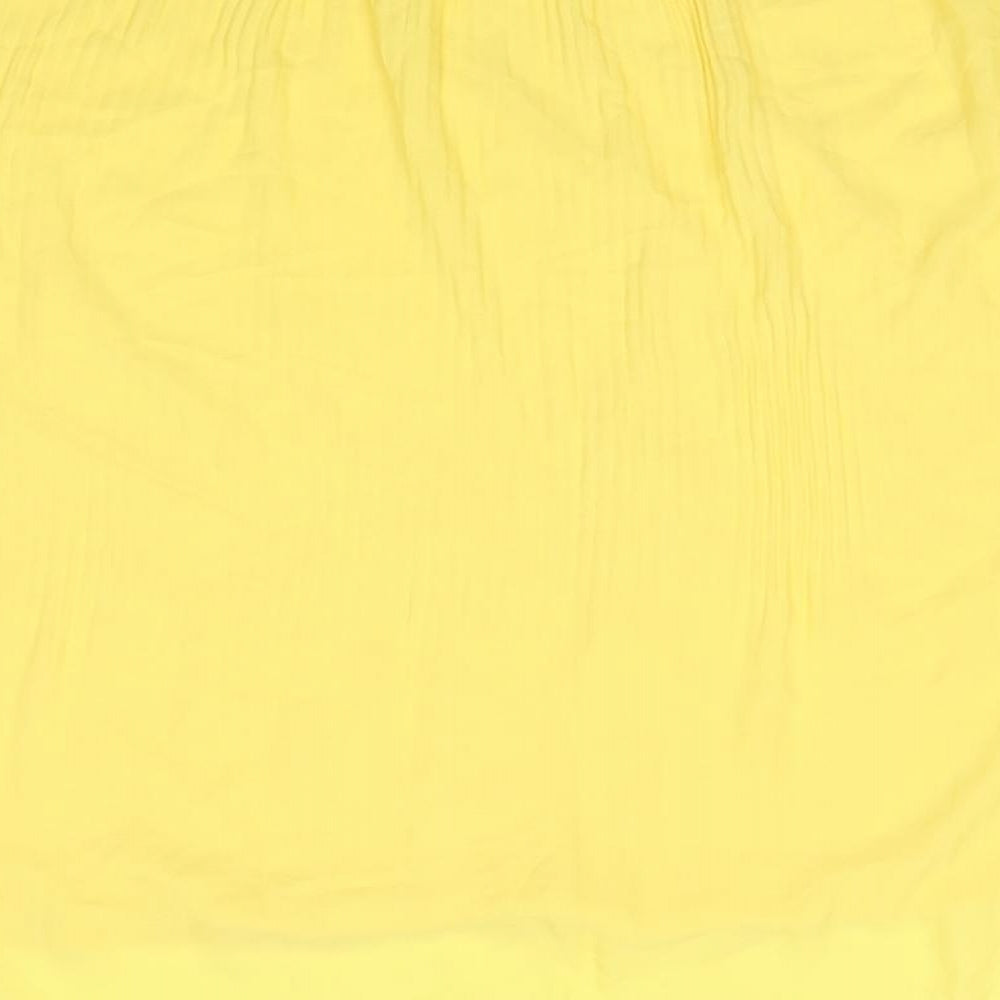 Marks and Spencer Womens Yellow Polyester Basic T-Shirt Size 16 Round Neck