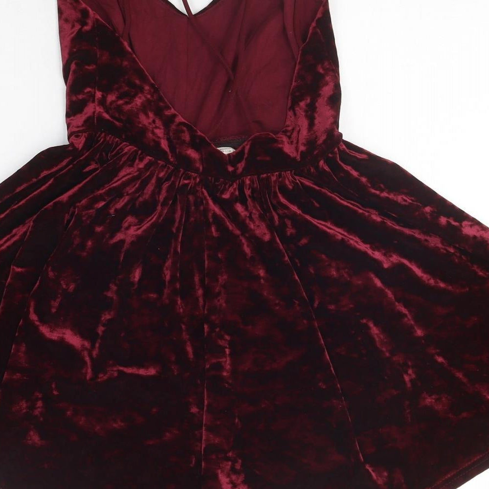 Pins and Needles Womens Red Polyester Playsuit One-Piece Size XS Pullover