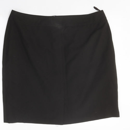 Preworn Womens Brown Polyester Straight & Pencil Skirt Size 20 Zip