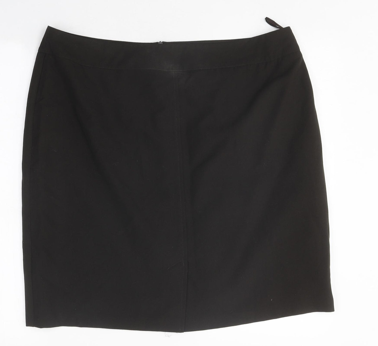 Preworn Womens Brown Polyester Straight & Pencil Skirt Size 20 Zip