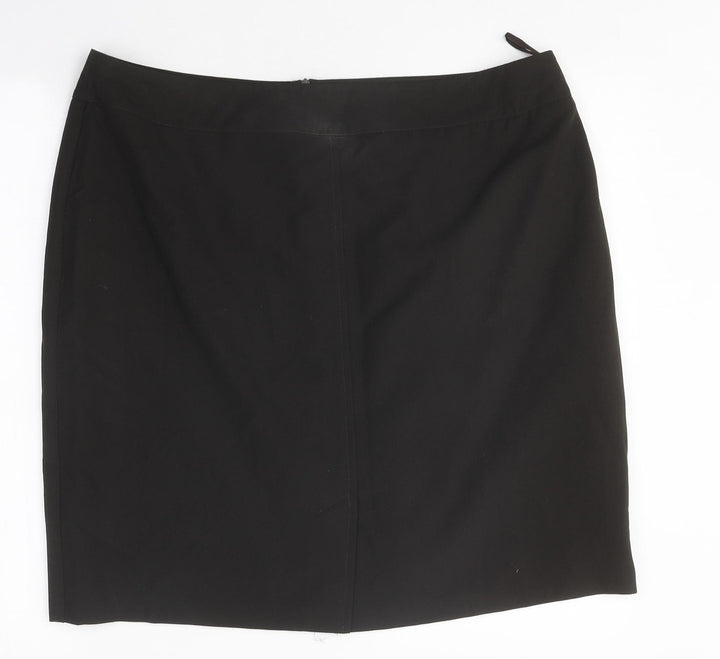 Preworn Womens Brown Polyester Straight & Pencil Skirt Size 20 Zip