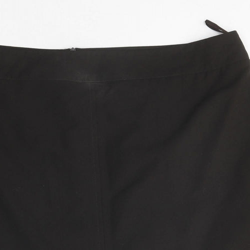Preworn Womens Brown Polyester Straight & Pencil Skirt Size 20 Zip