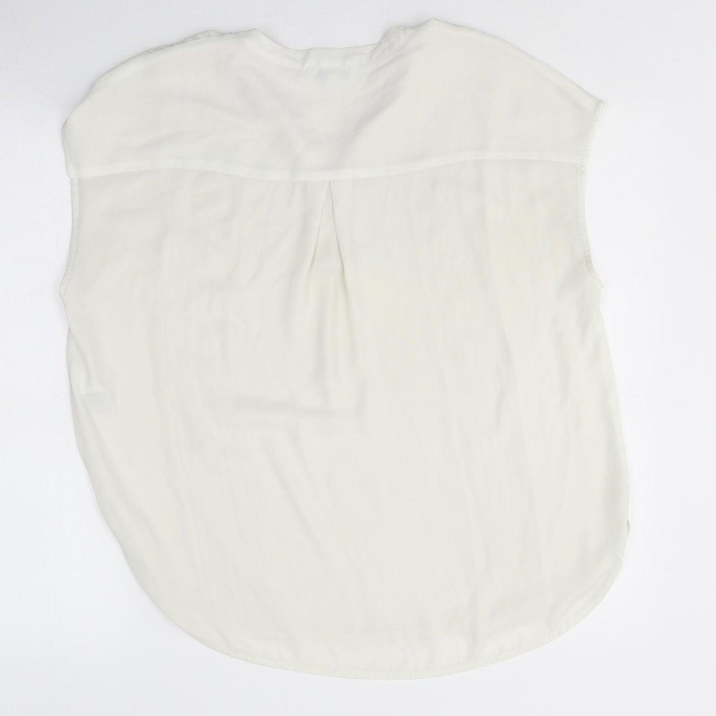 Warehouse Womens Ivory Polyester Basic Blouse Size 12 Collared
