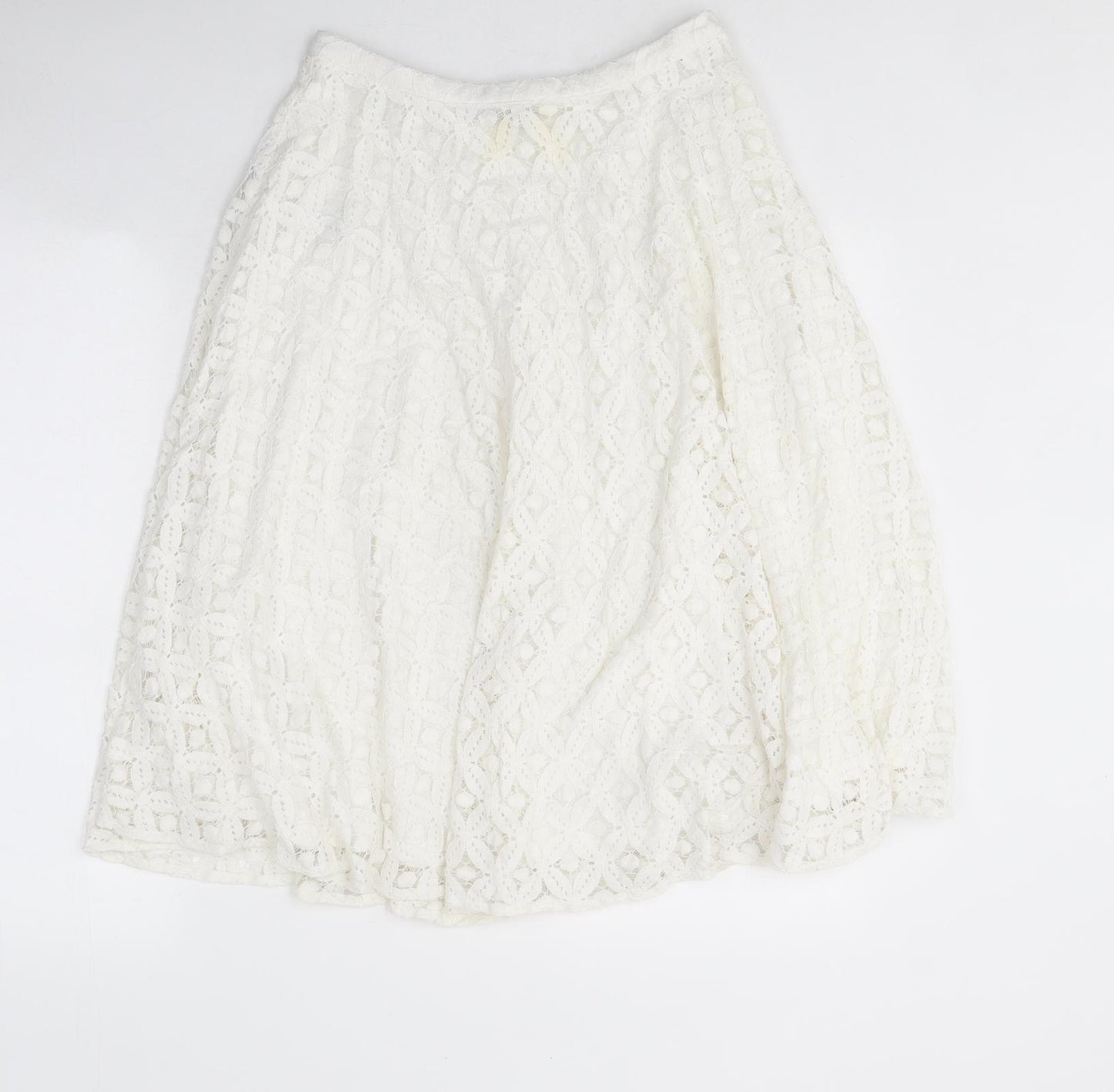 Limited Edition Womens White Floral Polyester Maxi Skirt Size 6 Zip
