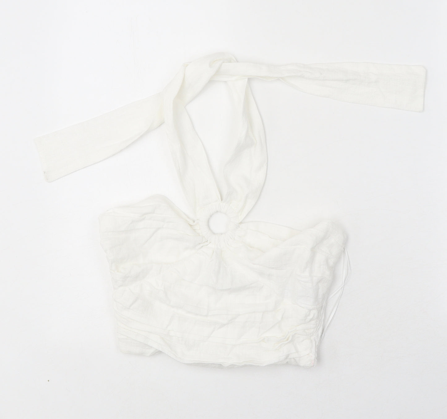 Zara Womens White Polyester Cropped Tank Size XS Halter