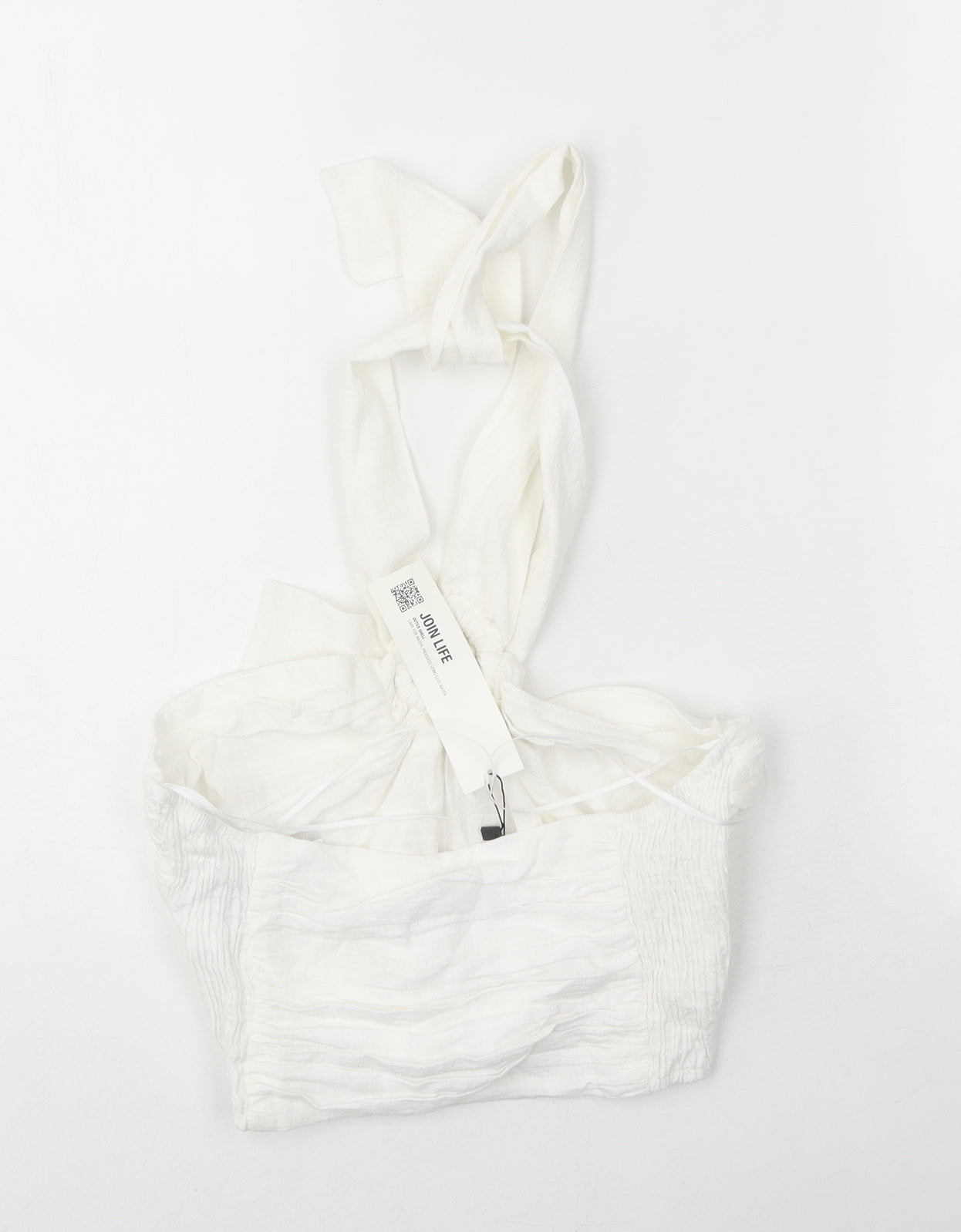 Zara Womens White Polyester Cropped Tank Size XS Halter