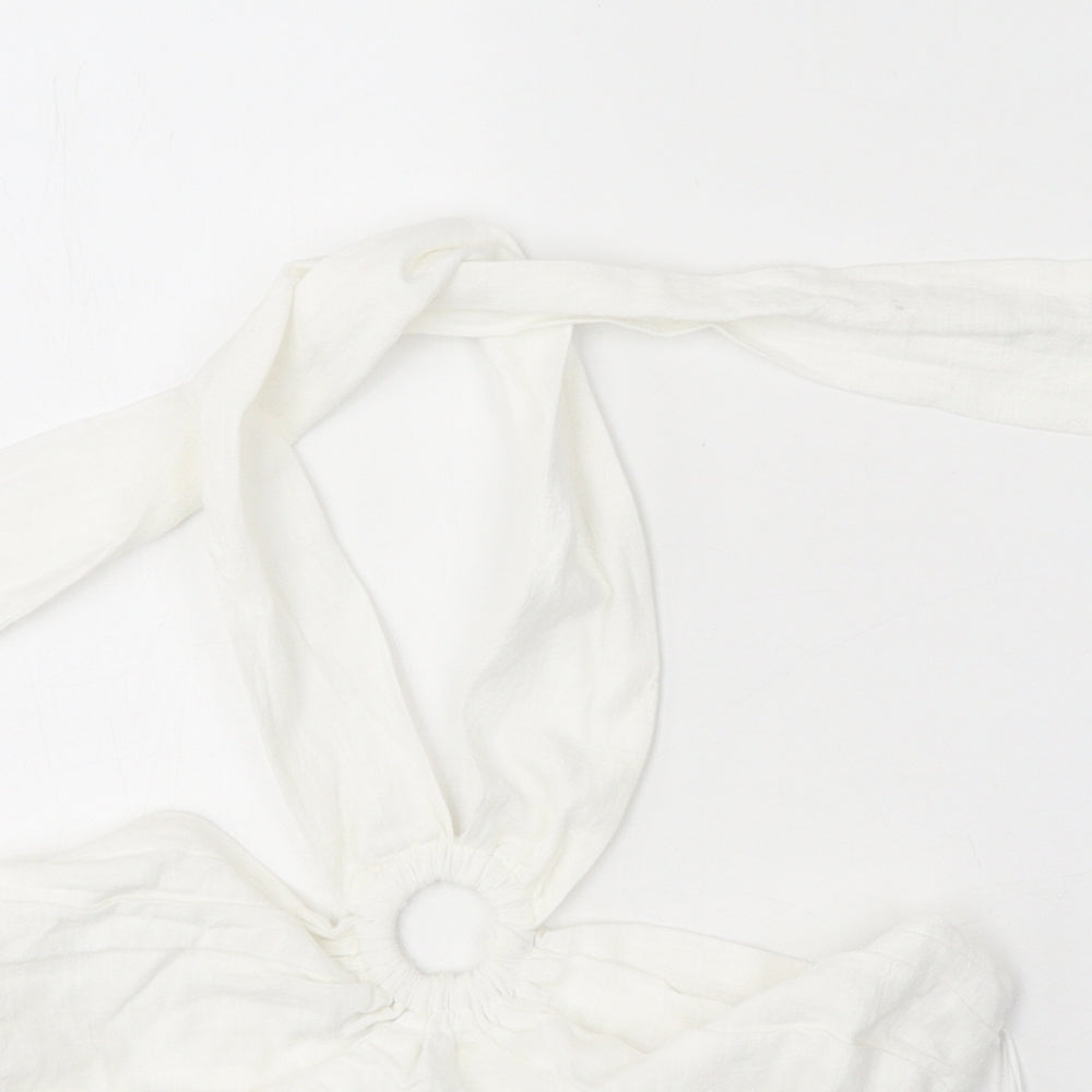 Zara Womens White Polyester Cropped Tank Size XS Halter