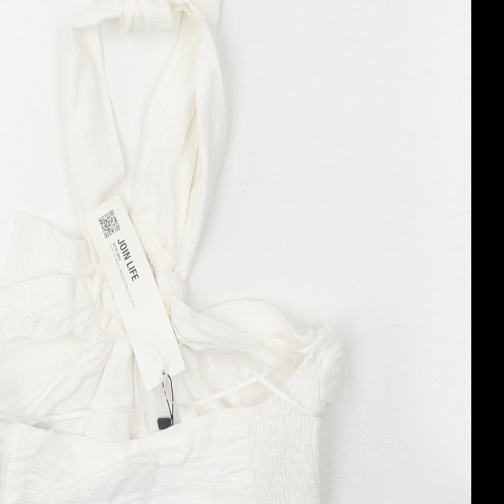 Zara Womens White Polyester Cropped Tank Size XS Halter