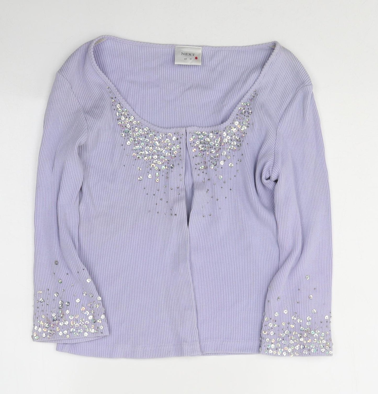 NEXT Womens Purple Boat Neck Polyester Cardigan Jumper Size 12