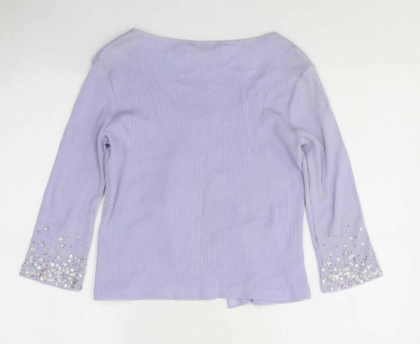 NEXT Womens Purple Boat Neck Polyester Cardigan Jumper Size 12