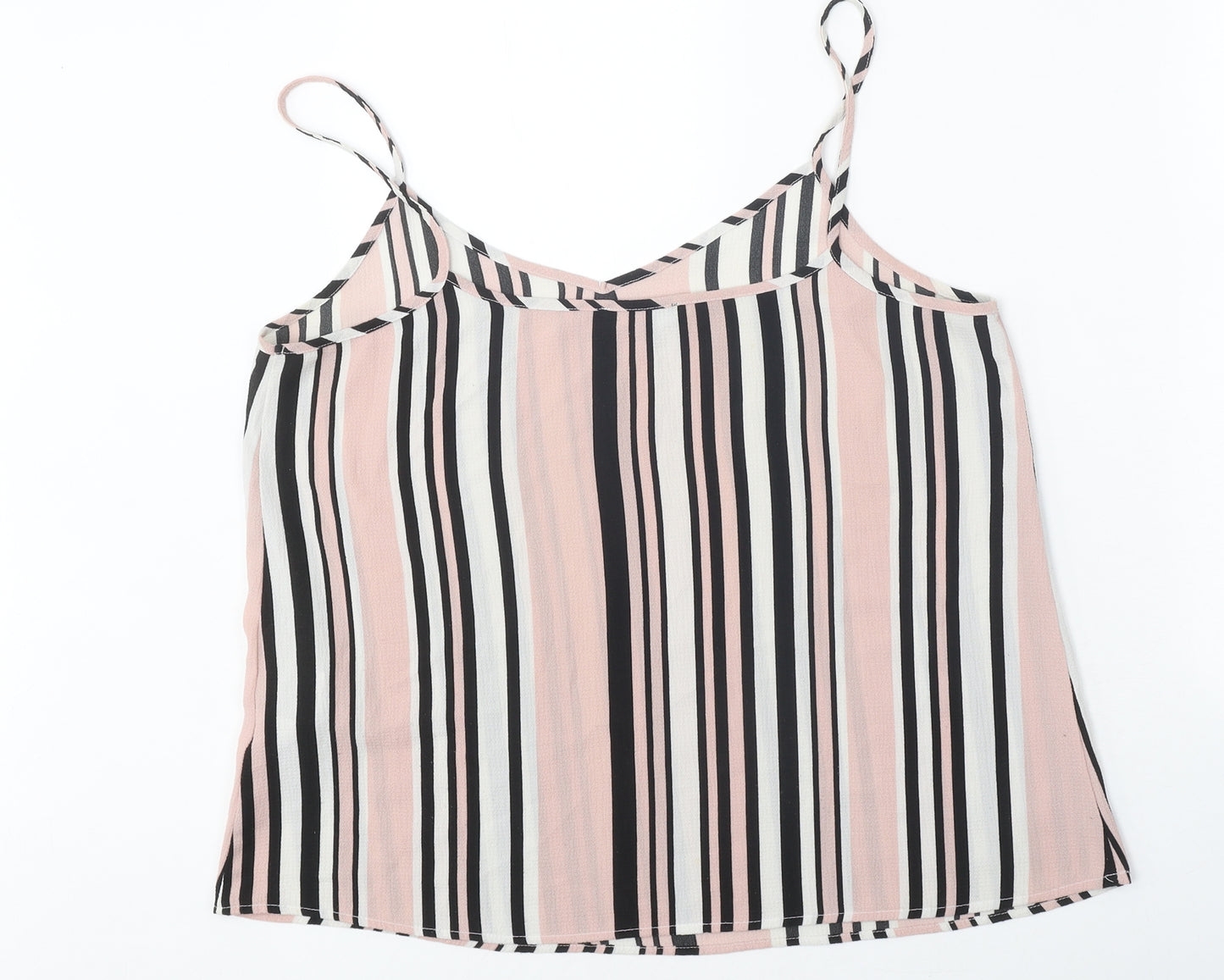 New Look Womens Multicoloured Striped Polyester Camisole Tank Size 14 V-Neck