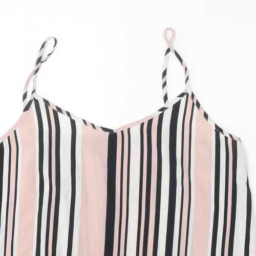 New Look Womens Multicoloured Striped Polyester Camisole Tank Size 14 V-Neck