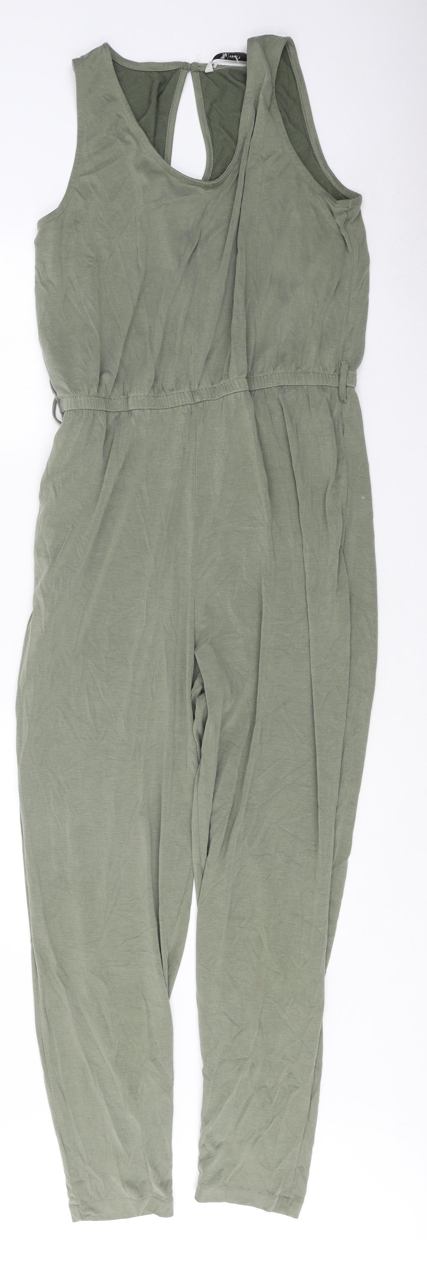 TU Womens Green Polyester Jumpsuit One-Piece Size 12 L38 in Button