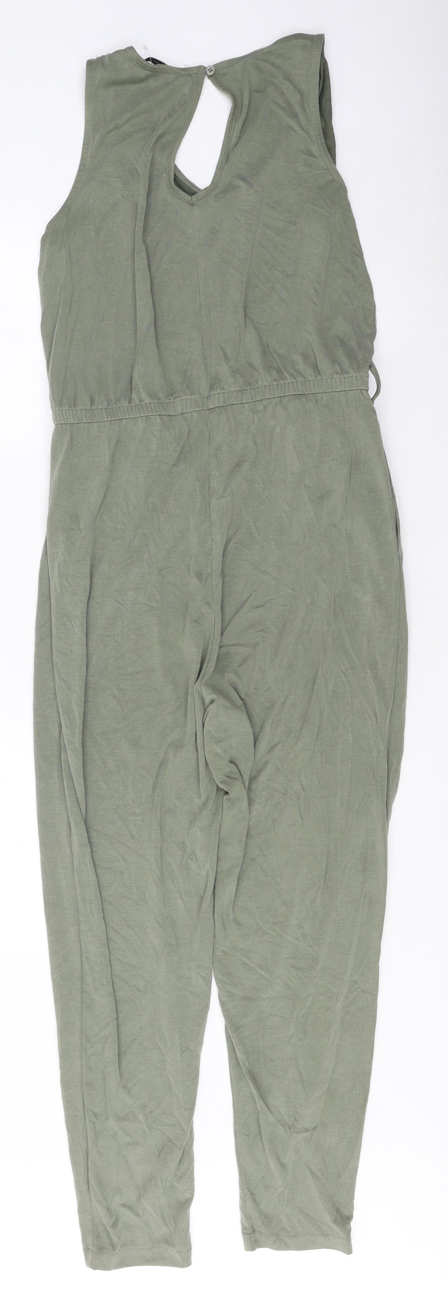 TU Womens Green Polyester Jumpsuit One-Piece Size 12 L38 in Button