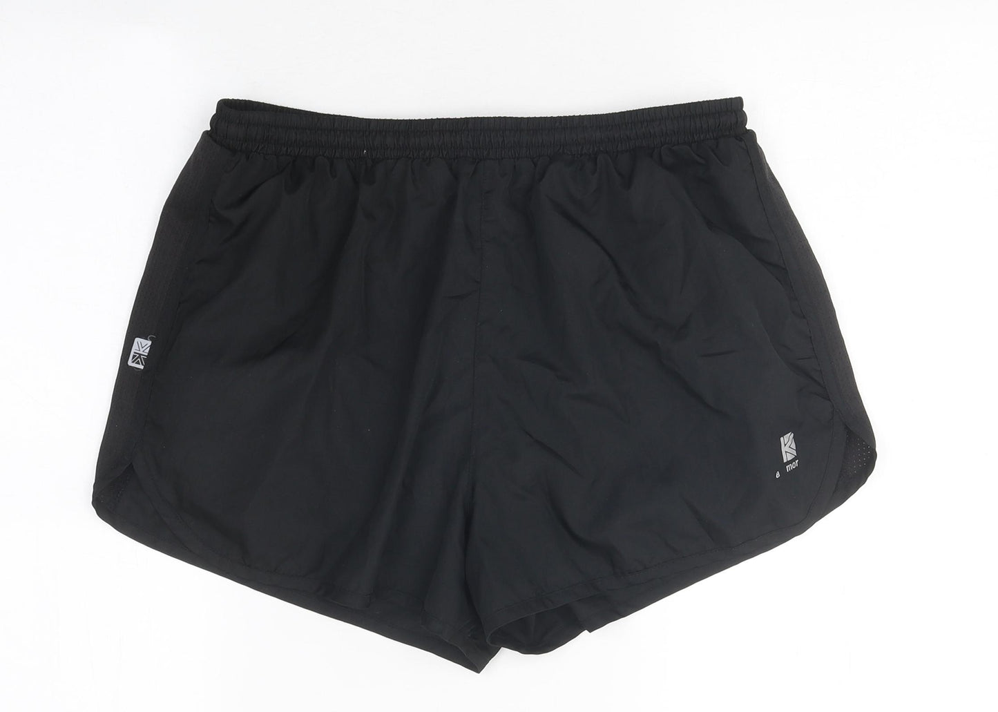 Karrimor Womens Black Polyester Sweat Shorts Size L L11.5 in Regular Drawstring