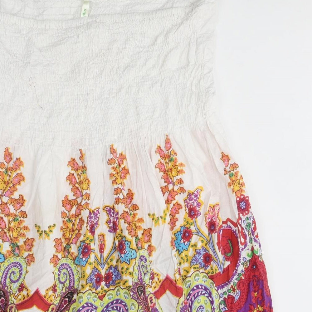 pistachio Womens Multicoloured Paisley Polyester A-Line Size L Off the Shoulder Pullover