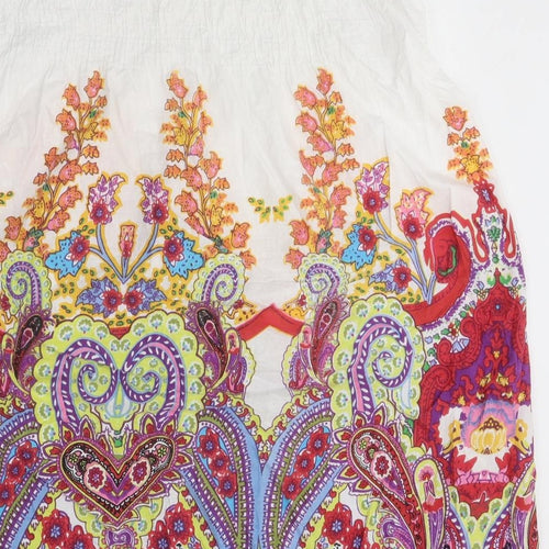 pistachio Womens Multicoloured Paisley Polyester A-Line Size L Off the Shoulder Pullover