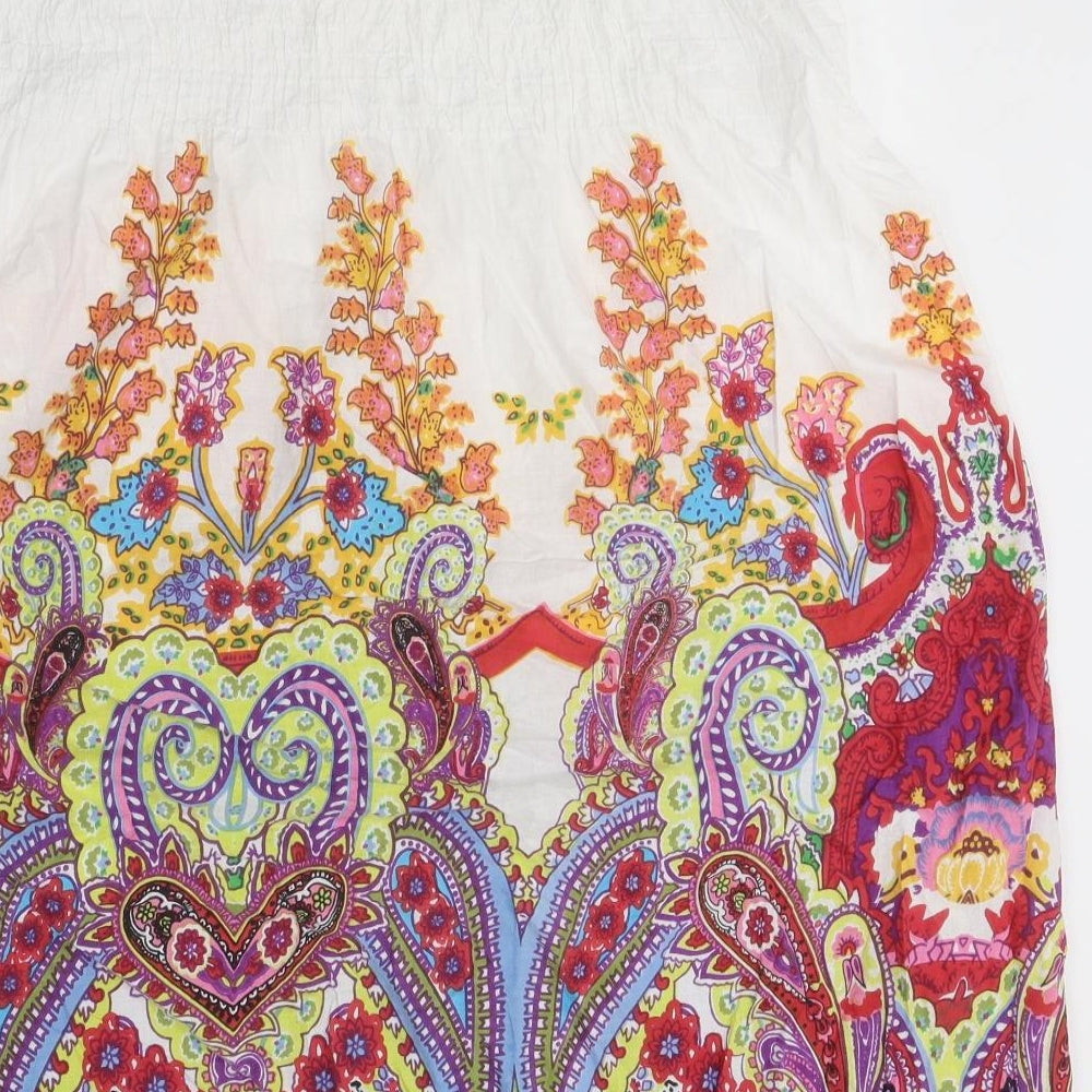 pistachio Womens Multicoloured Paisley Polyester A-Line Size L Off the Shoulder Pullover