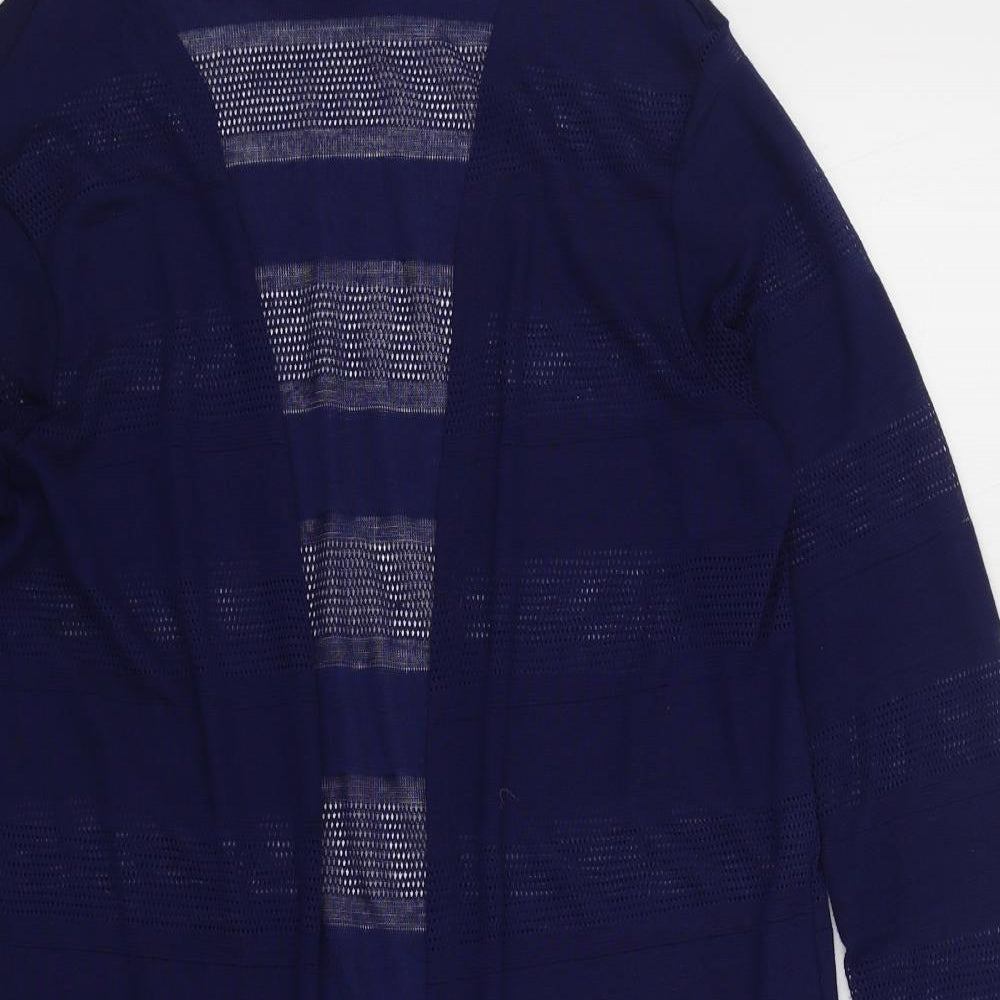 NEXT Womens Blue V-Neck Polyester Cardigan Jumper Size 12