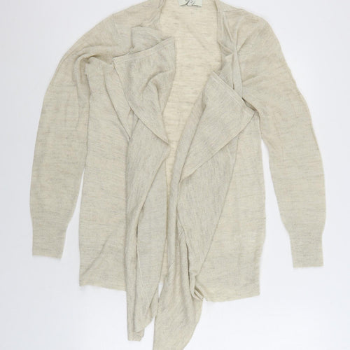 NEXT Womens Beige V-Neck Acrylic Cardigan Jumper Size 12
