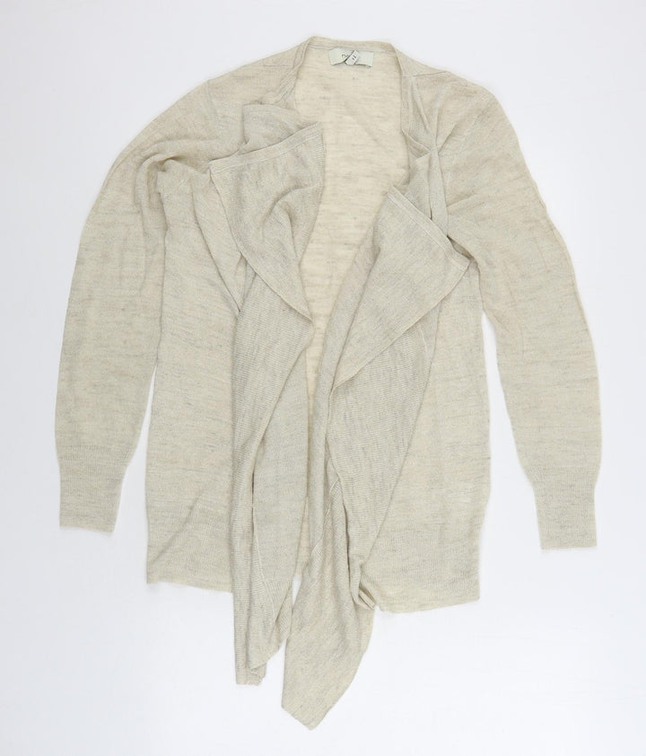 NEXT Womens Beige V-Neck Acrylic Cardigan Jumper Size 12