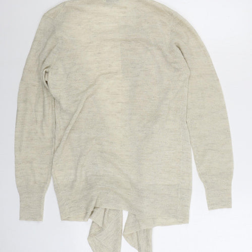 NEXT Womens Beige V-Neck Acrylic Cardigan Jumper Size 12