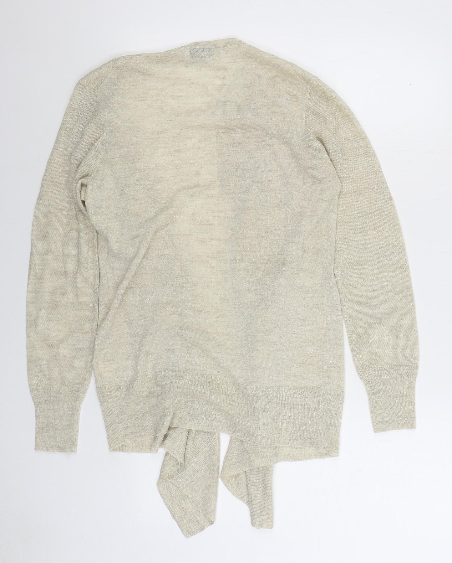 NEXT Womens Beige V-Neck Acrylic Cardigan Jumper Size 12