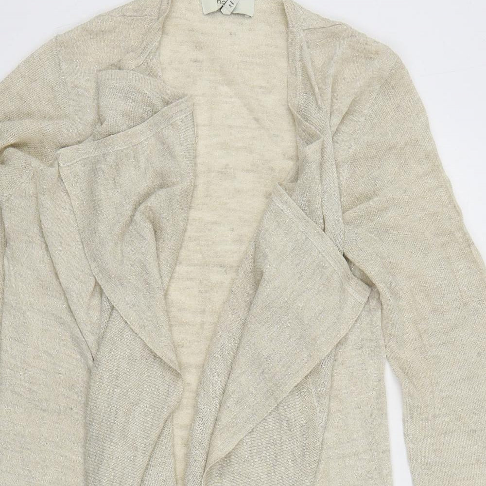 NEXT Womens Beige V-Neck Acrylic Cardigan Jumper Size 12