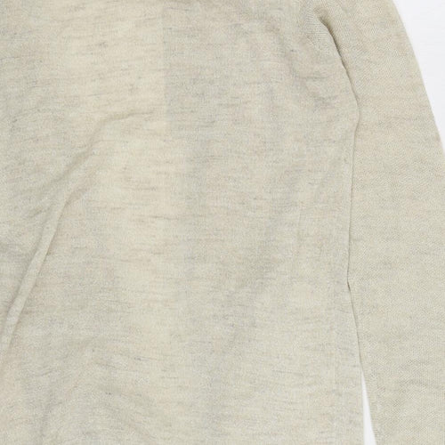 NEXT Womens Beige V-Neck Acrylic Cardigan Jumper Size 12