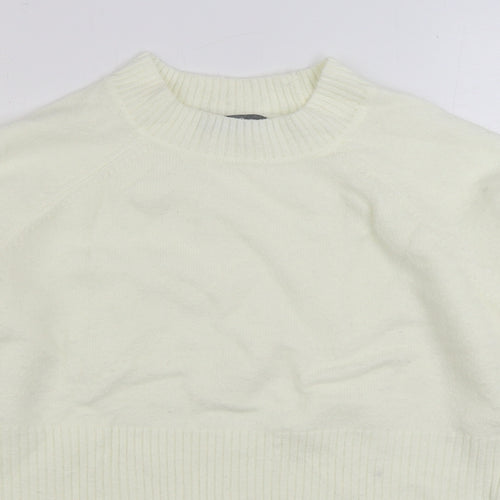 Numeg Womens Ivory Mock Neck Acrylic Pullover Jumper Size 12