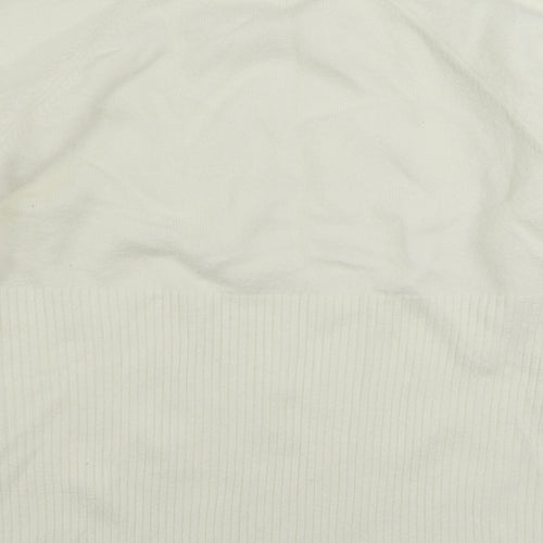 Numeg Womens Ivory Mock Neck Acrylic Pullover Jumper Size 12