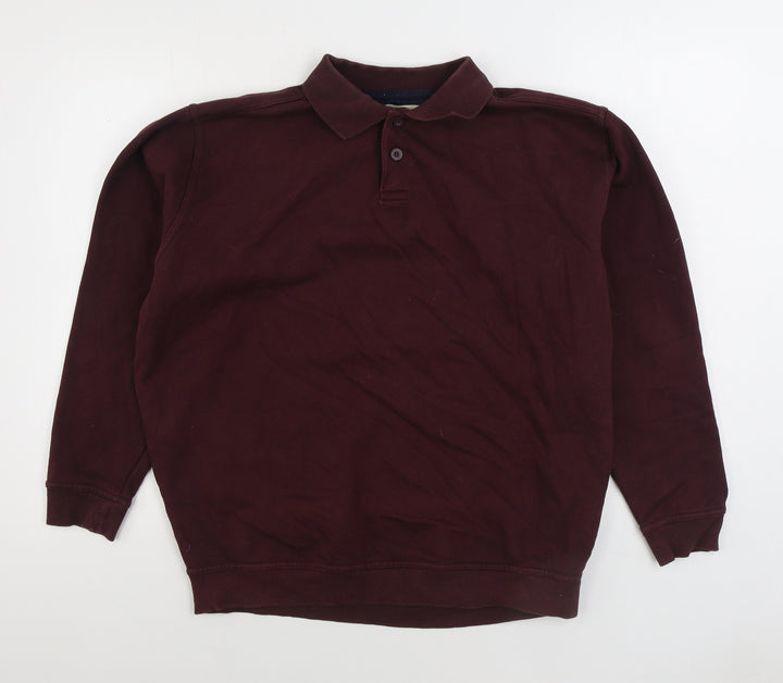 EWM Mens Purple Cotton Pullover Sweatshirt Size L