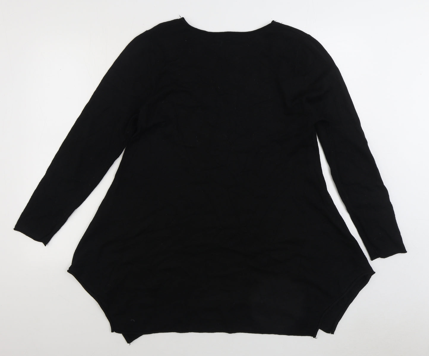 Roman Womens Black Boat Neck Viscose Pullover Jumper Size 14 - Stars
