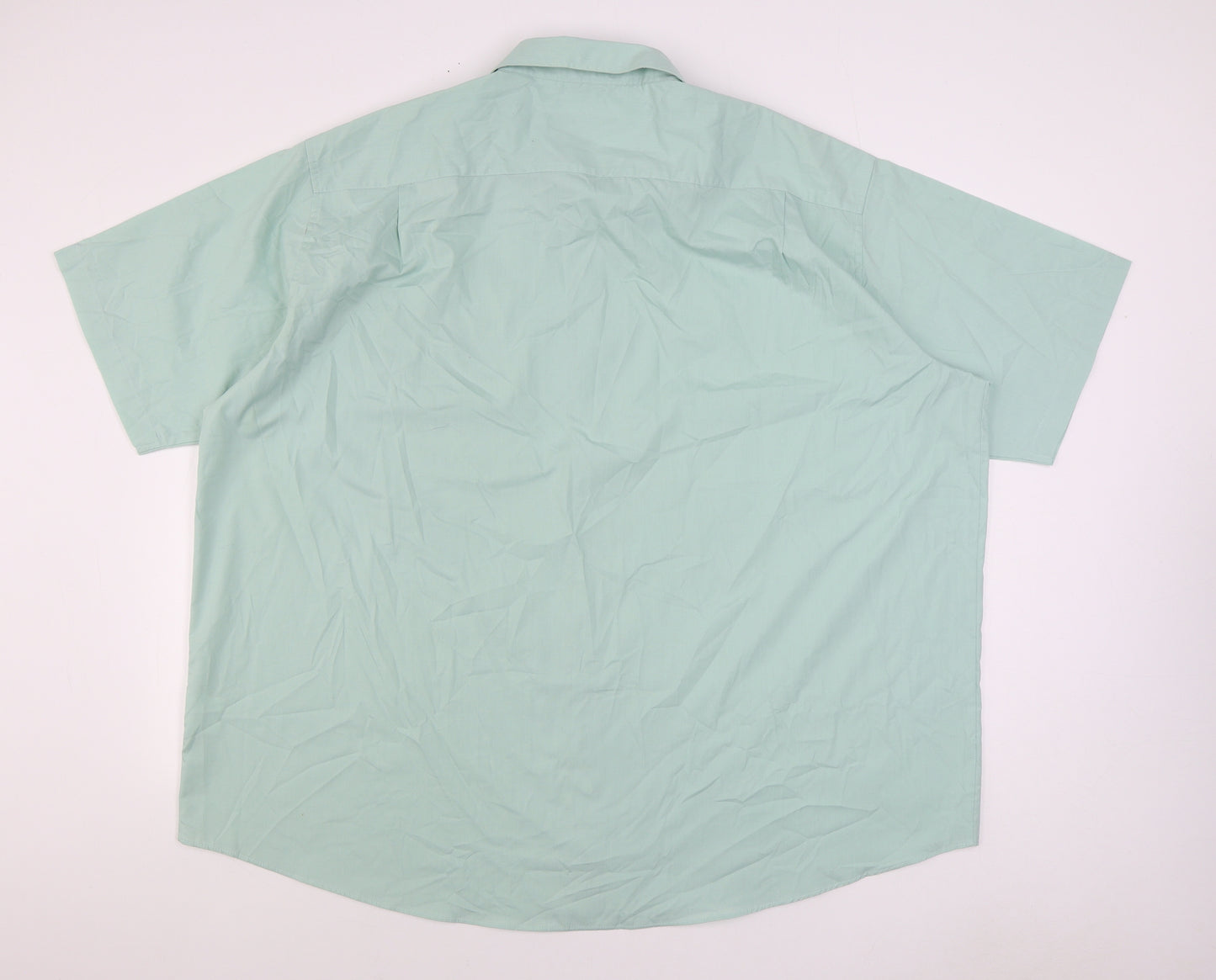 Premier Man Mens Green Polyester Dress Shirt Size 20.5 Collared Button