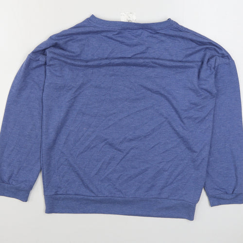 Avenue Womens Blue Solid Polyester Top Pyjama Top Size S - Lazy Days